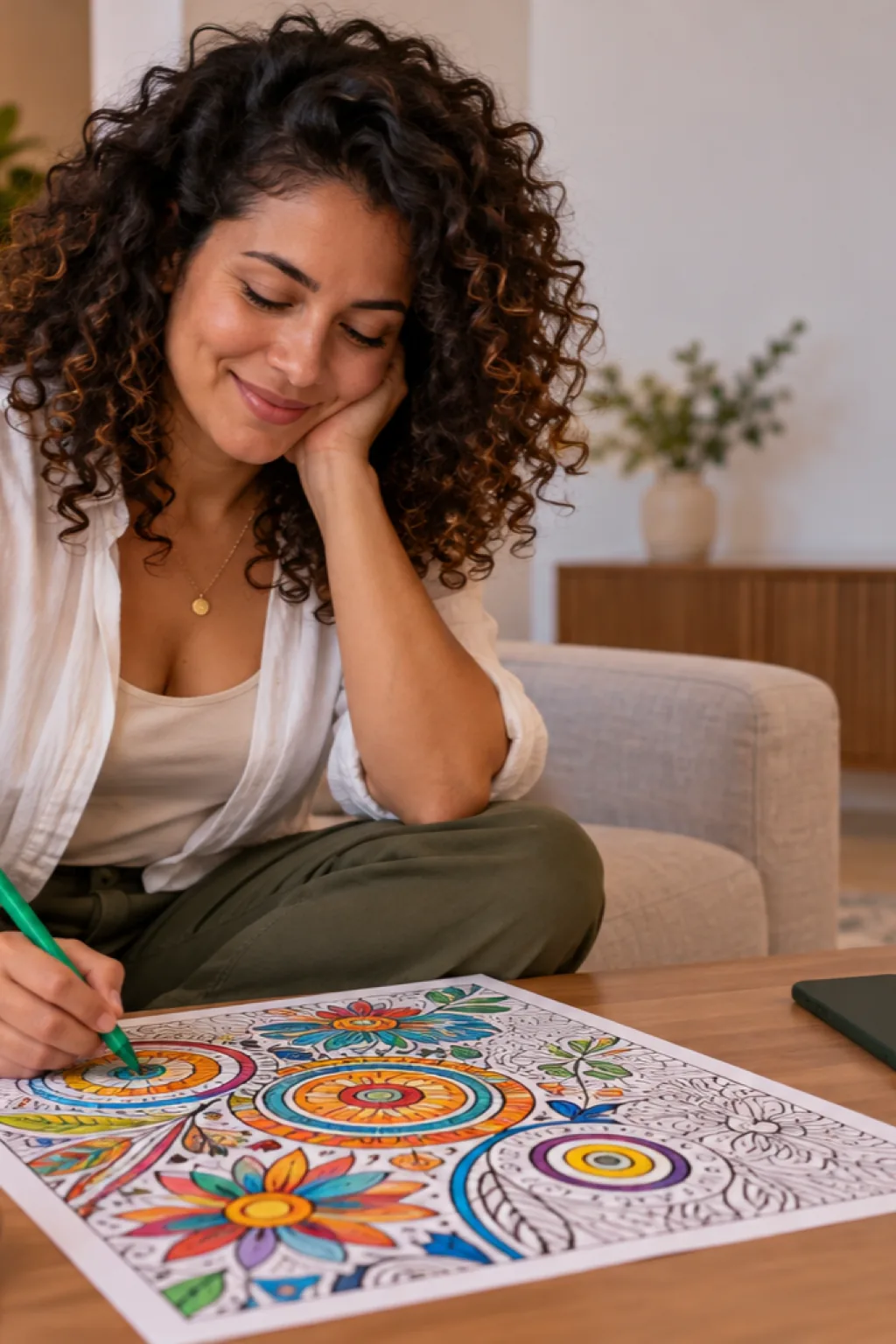 desenhos de Beatriz Milhazes para colorir — exemplo criado na Desenhos pra Colorir