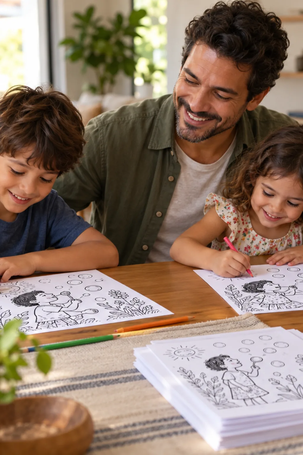 desenhos da obra Bolinhas de Sabão de Ivan Cruz para colorir — exemplo criado na Desenhos pra Colorir
