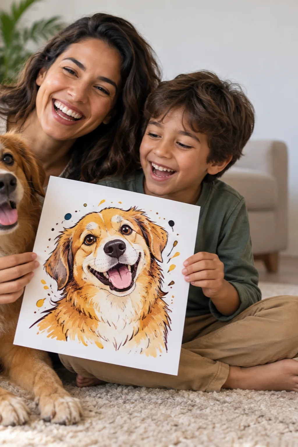 desenhos de cachorros de Gustavo Rosa para colorir — exemplo criado na Desenhos pra Colorir