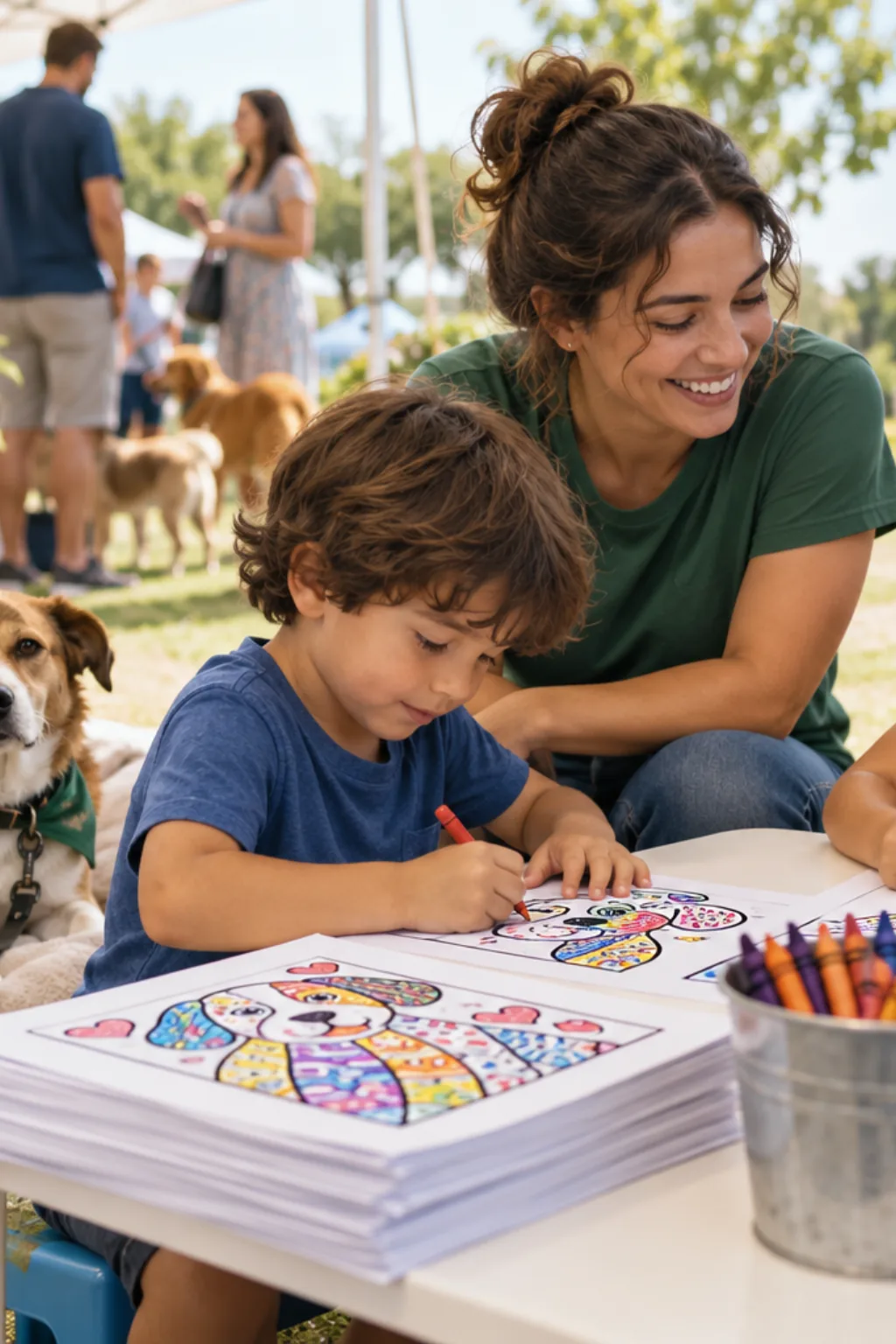 desenhos de cachorros de Romero Britto para colorir — exemplo criado na Desenhos pra Colorir