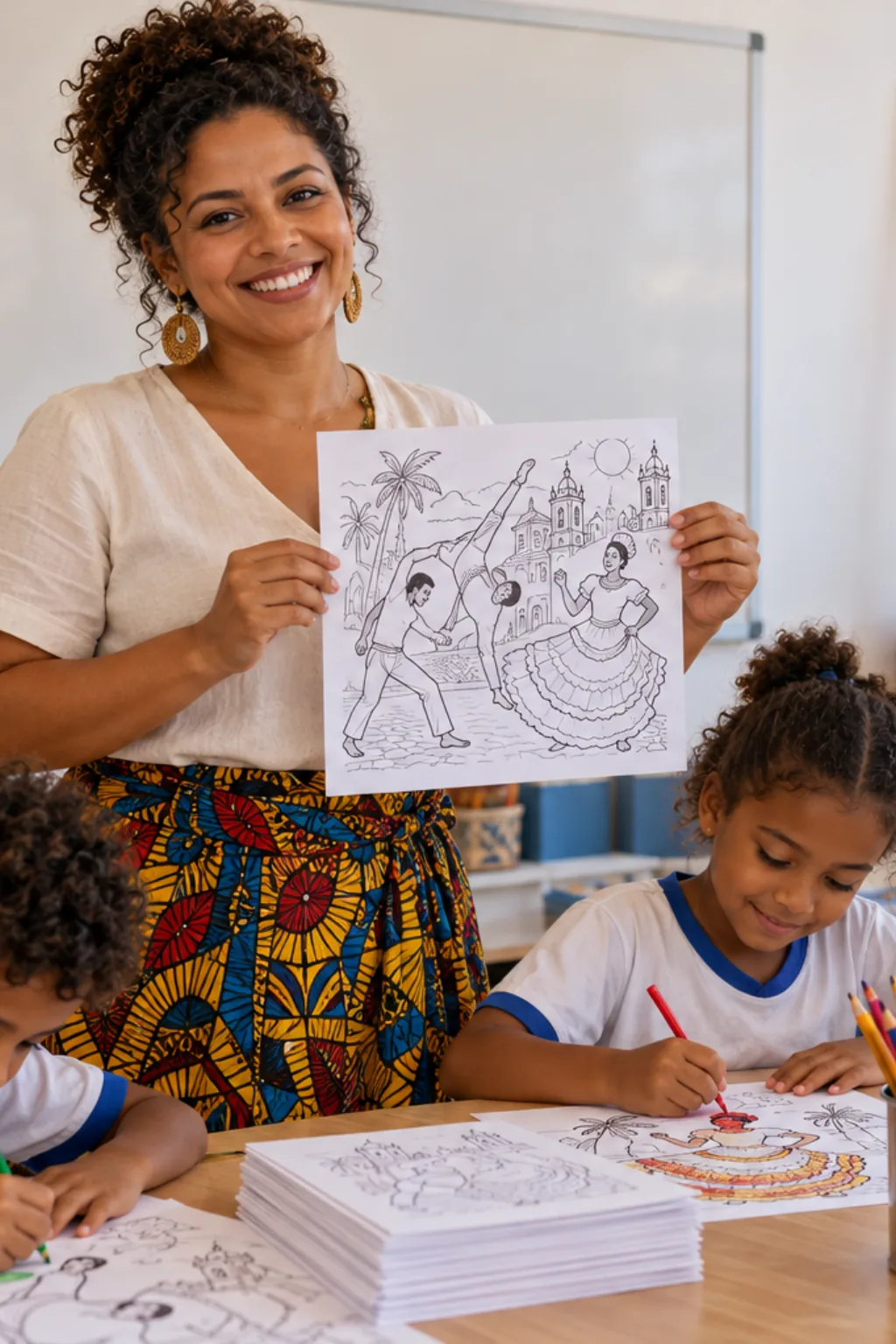 desenhos de Carybé para colorir — exemplo criado na Desenhos pra Colorir