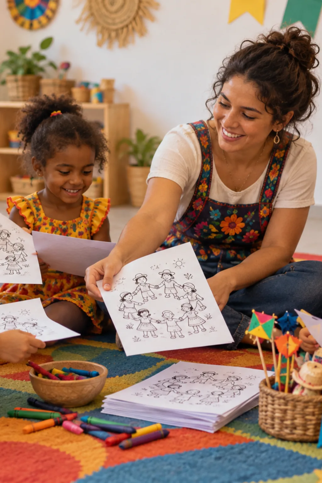 desenhos da obra Ciranda de Ivan Cruz para colorir — exemplo criado na Desenhos pra Colorir