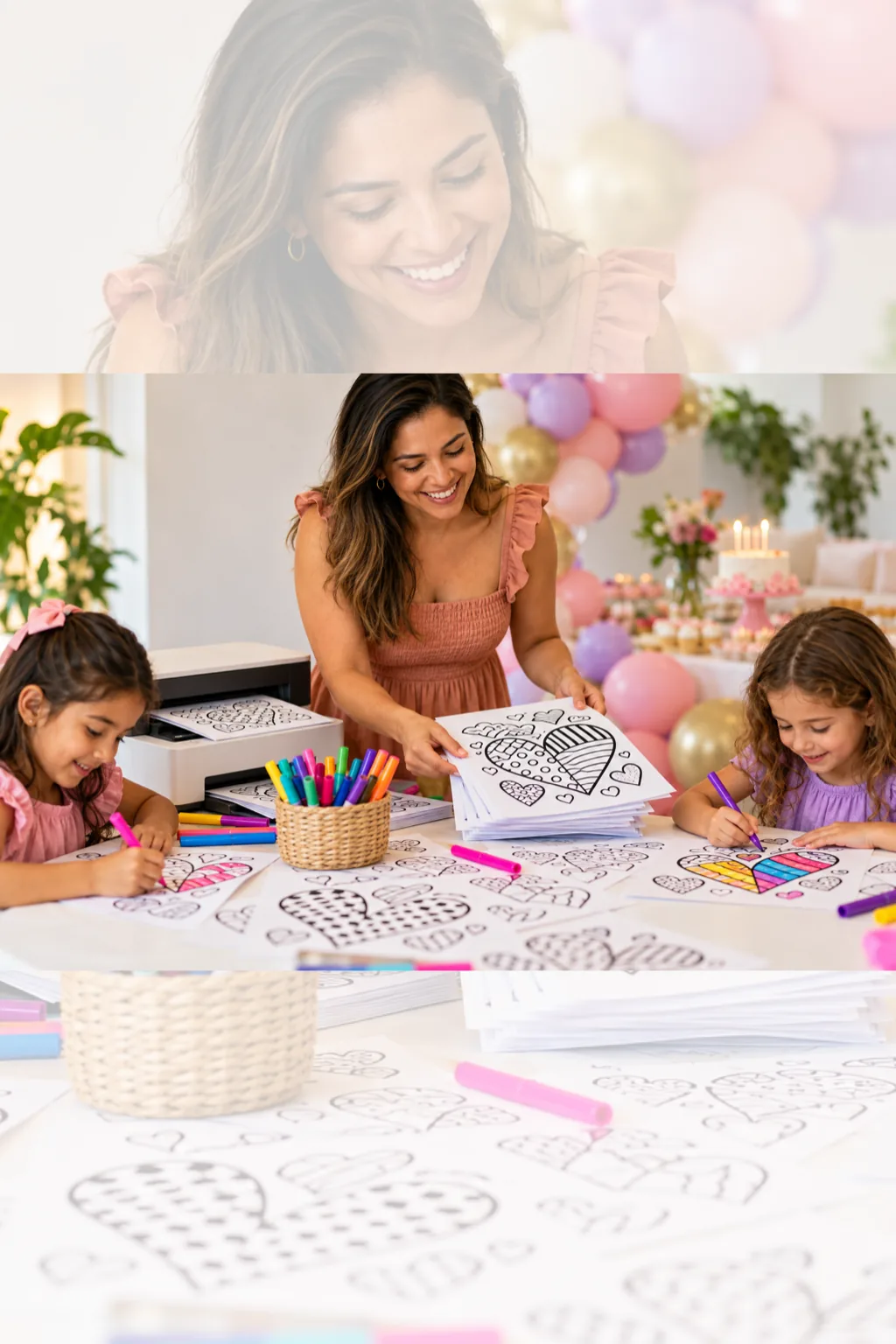 desenhos de corações de Romero Britto para colorir — exemplo criado na Desenhos pra Colorir