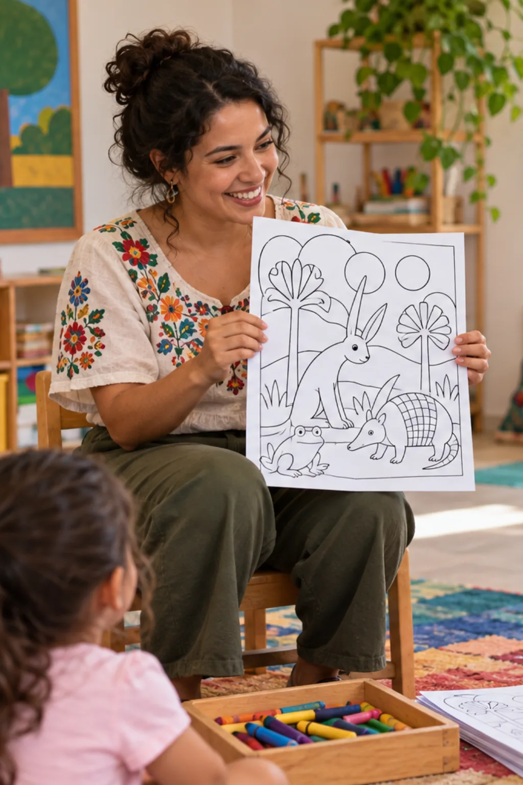 desenho da Cuca de Tarsila do Amaral para colorir — exemplo criado na Desenhos pra Colorir