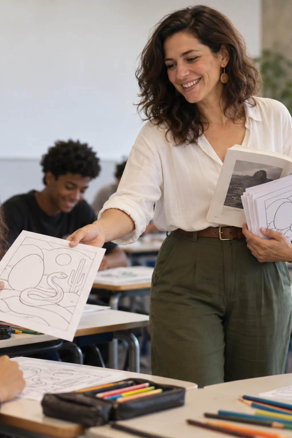 desenhos da obra O Ovo de Tarsila do Amaral para colorir — exemplo criado na Desenhos pra Colorir