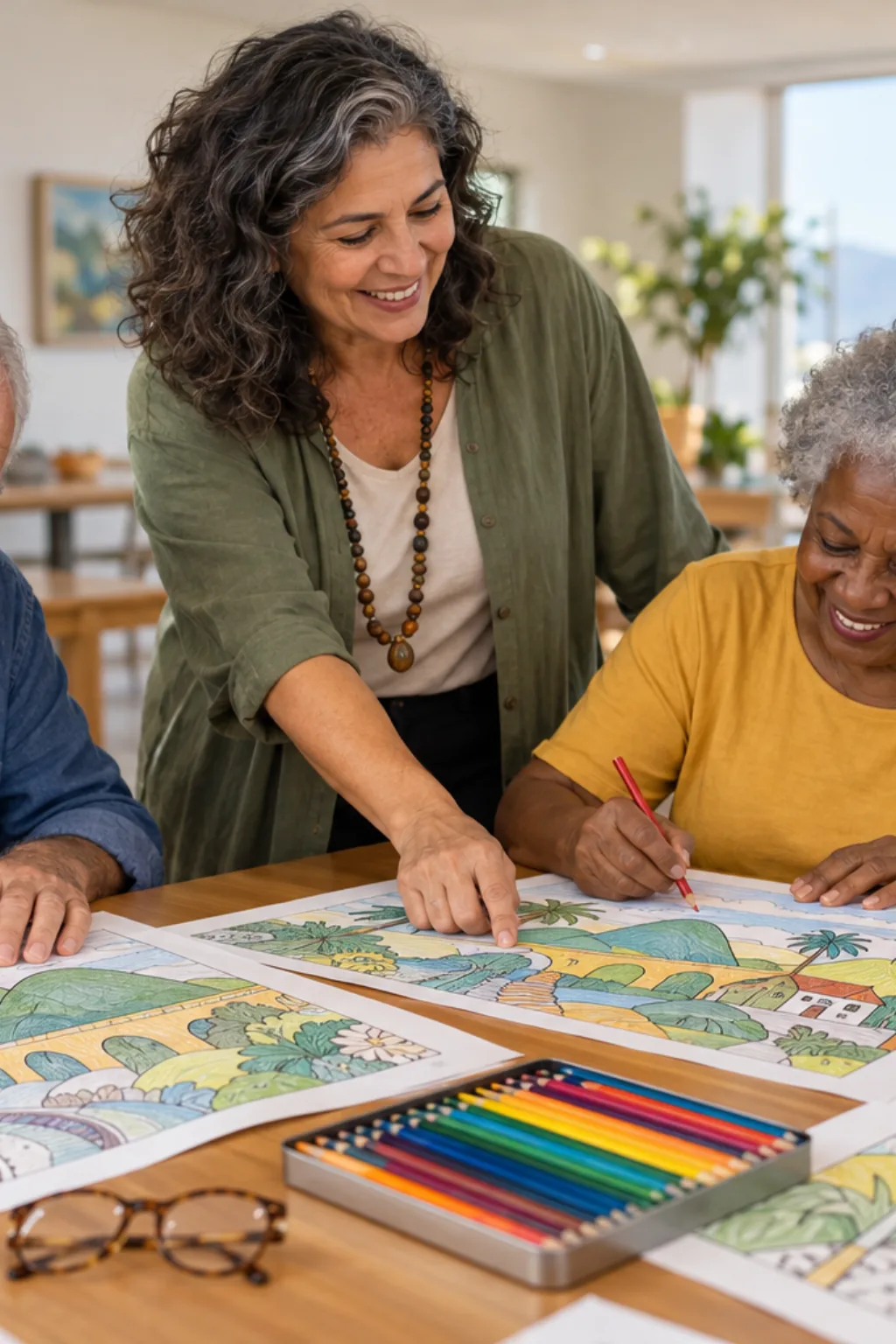 desenhos de paisagens de Tarsila do Amaral para colorir — exemplo criado na Desenhos pra Colorir
