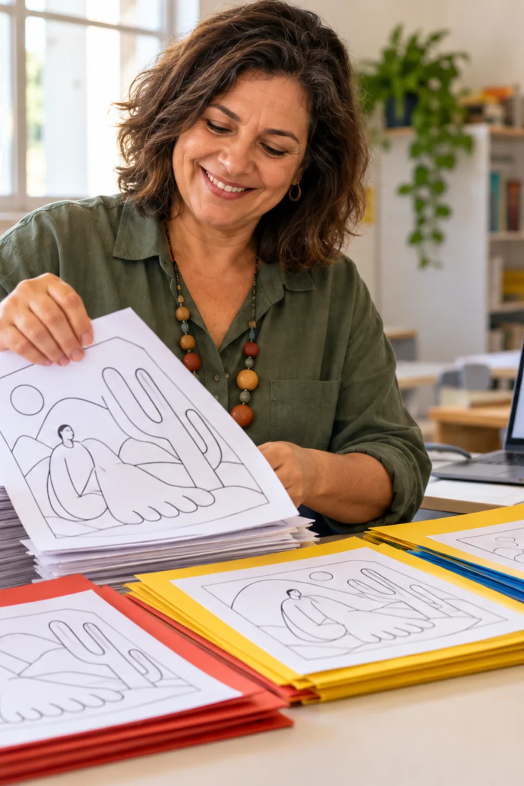 desenhos de Tarsila do Amaral para colorir — exemplo criado na Desenhos pra Colorir