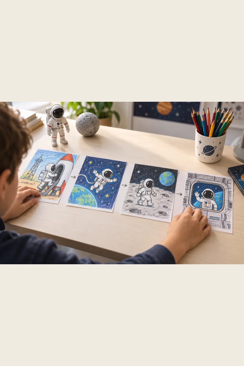 Desenhos de Astronautas para Colorir - Depois