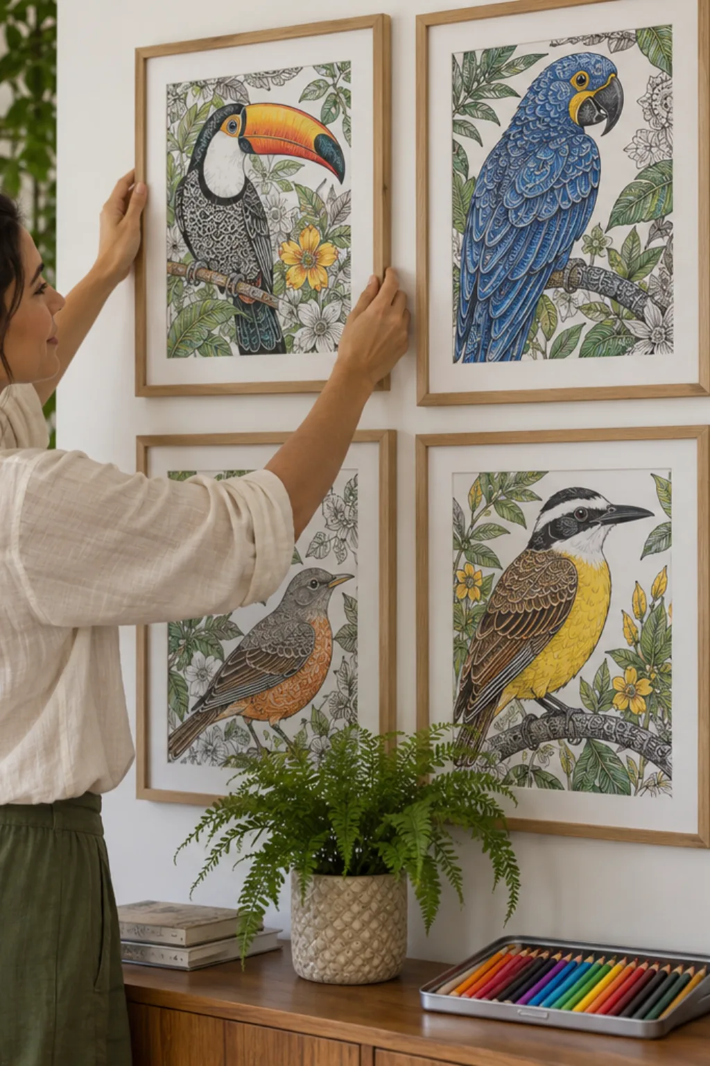 Desenhos de Aves Brasileiras para Colorir - Depois