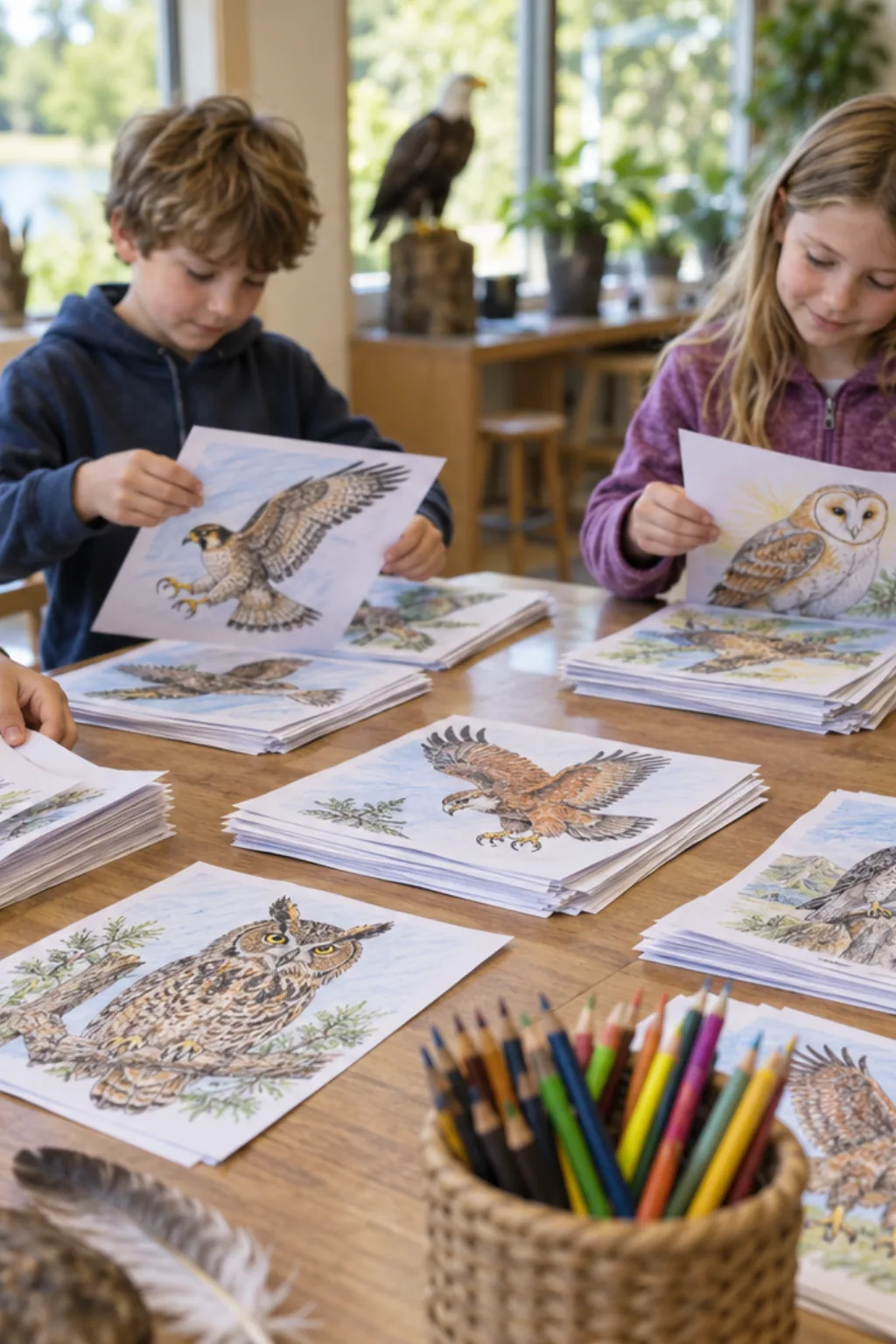 Desenhos de Aves de Rapina para Colorir - Depois