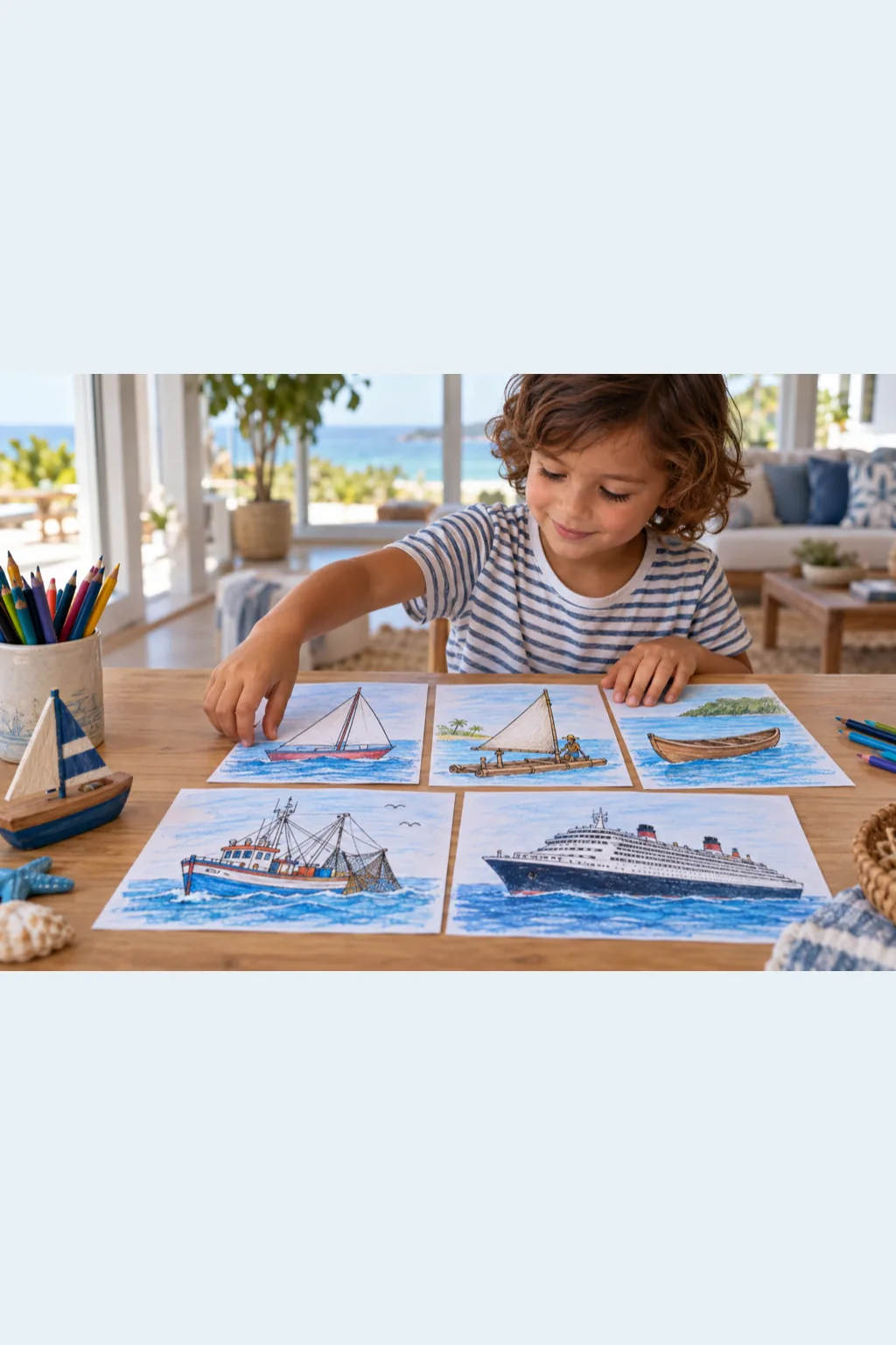 Desenhos de Barcos para Colorir - Depois