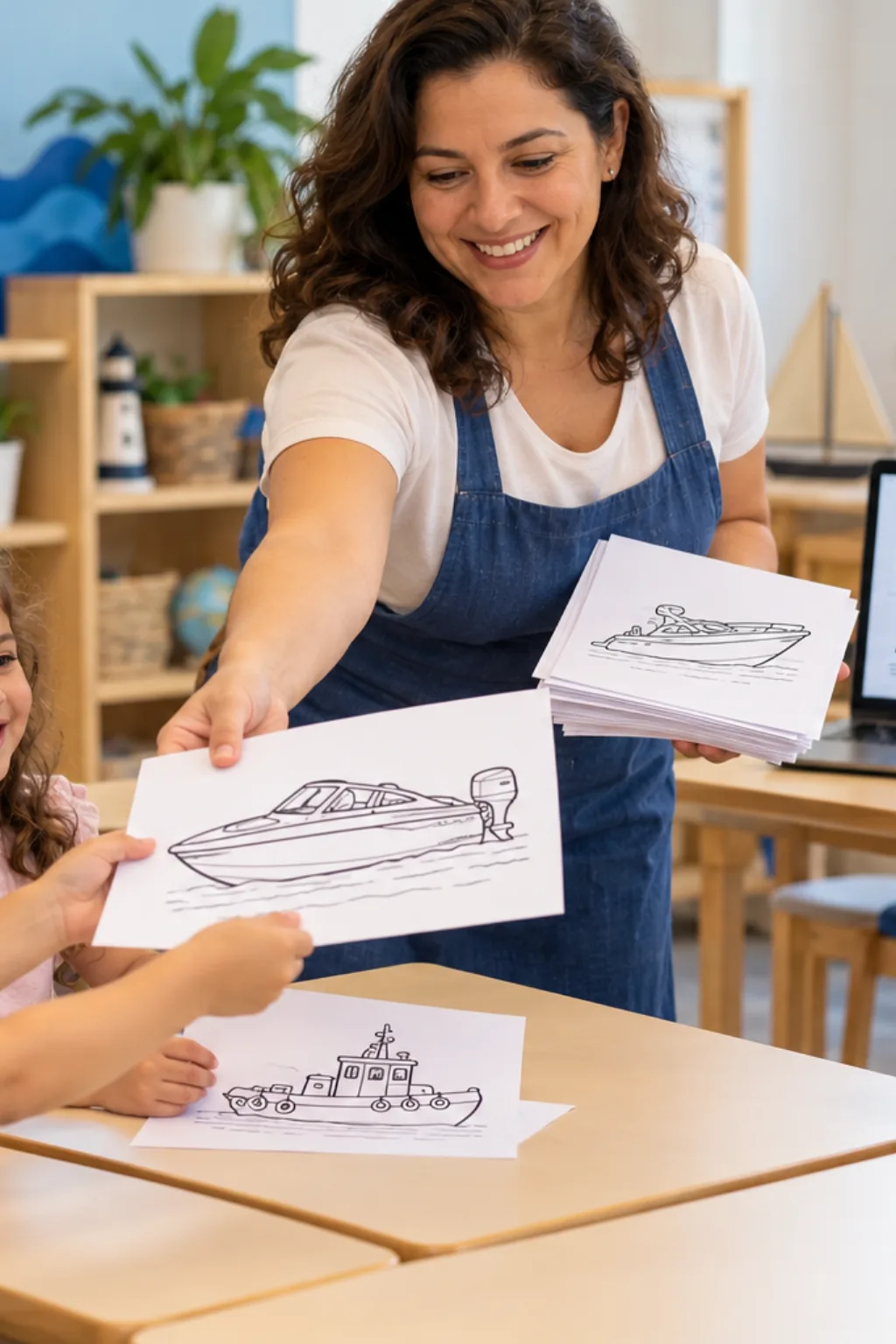 desenhos de barcos a motor para colorir — exemplo criado na Desenhos pra Colorir
