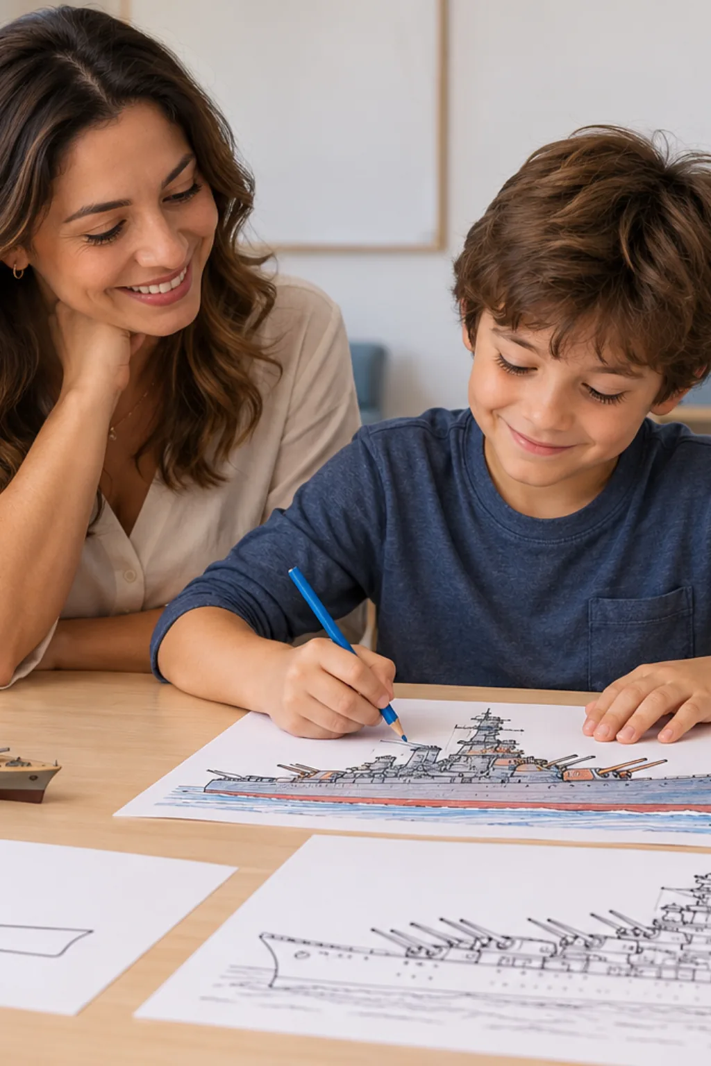desenhos de encouraçados para colorir — exemplo criado na Desenhos pra Colorir