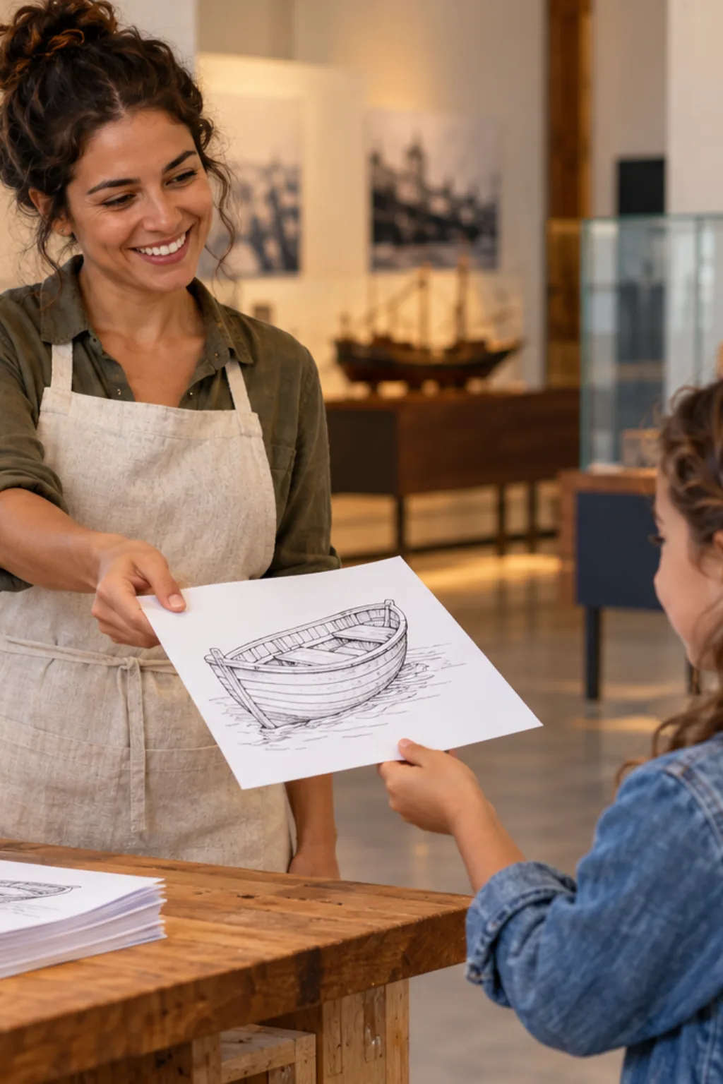desenhos de barcos de madeira para colorir — exemplo criado na Desenhos pra Colorir
