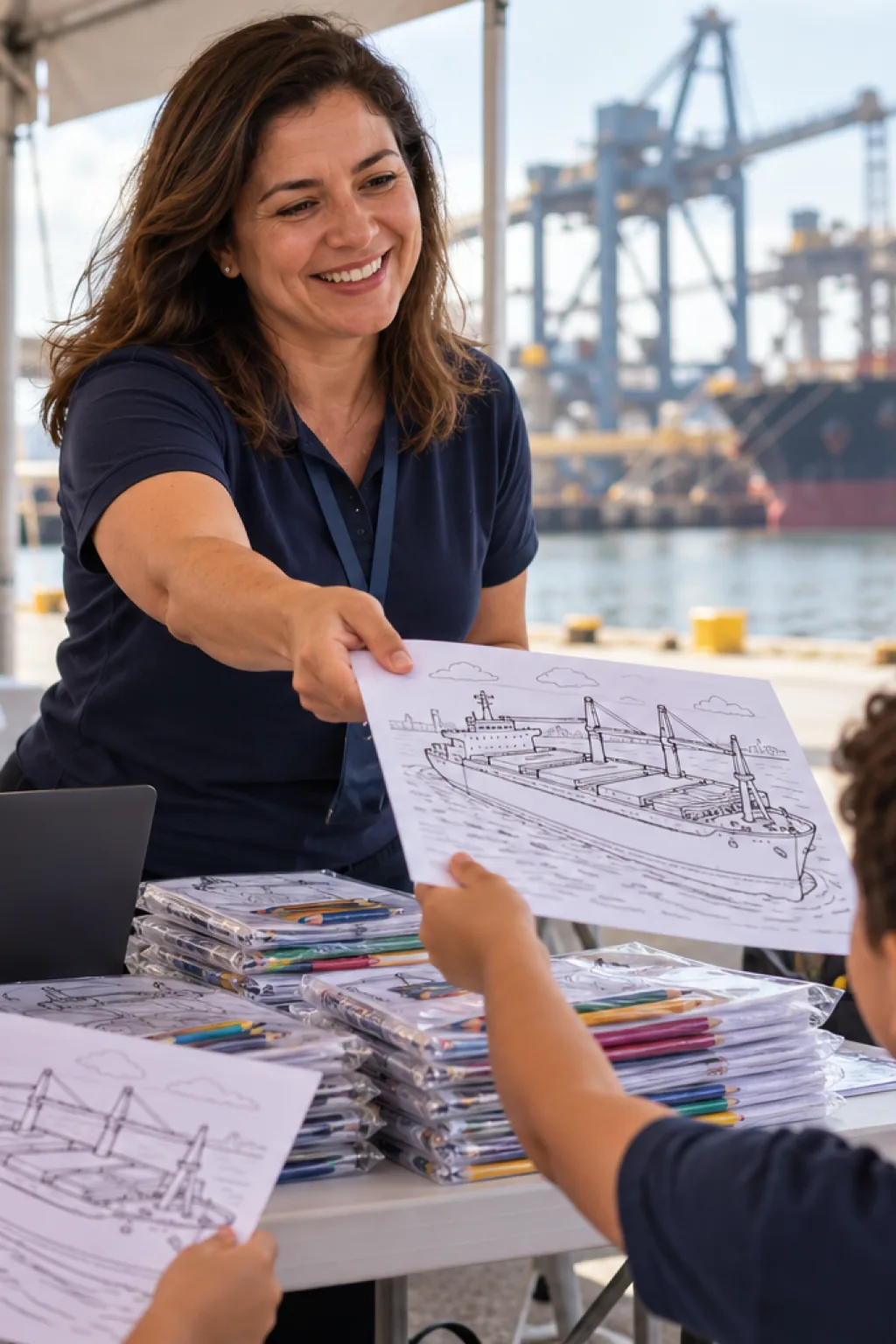 desenhos de navio graneleiro para colorir — exemplo criado na Desenhos pra Colorir