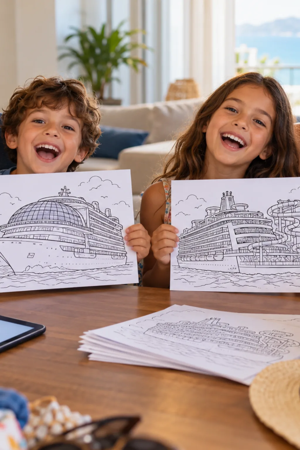 desenhos do navio Icon of the Seas para colorir — exemplo criado na Desenhos pra Colorir