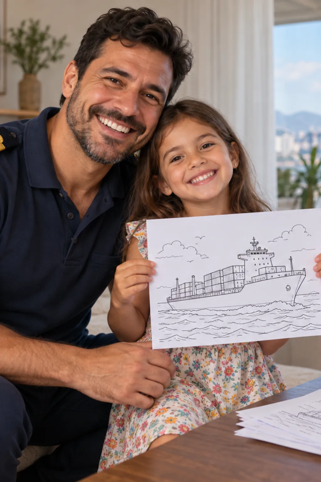 desenhos de navios no mar para colorir — exemplo criado na Desenhos pra Colorir
