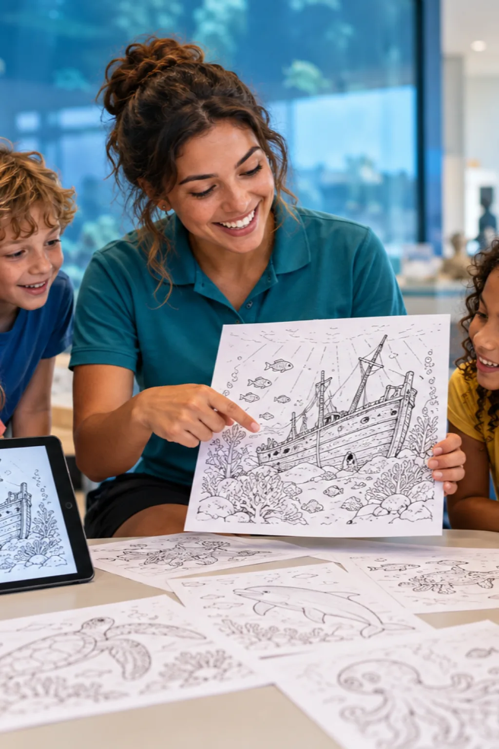 desenhos de navios naufragados para colorir — exemplo criado na Desenhos pra Colorir