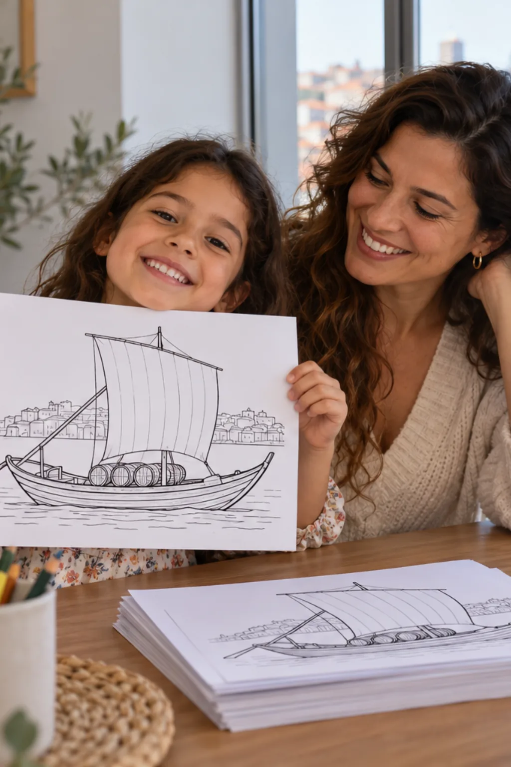 desenhos de barco rabelo para colorir — exemplo criado na Desenhos pra Colorir