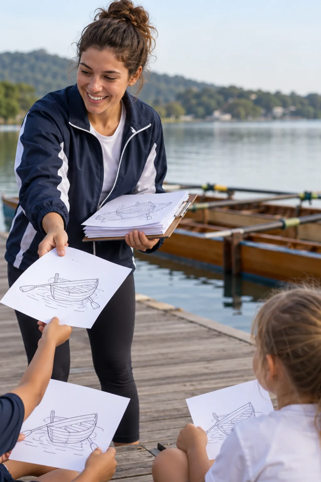 desenhos de barco a remo para colorir — exemplo criado na Desenhos pra Colorir