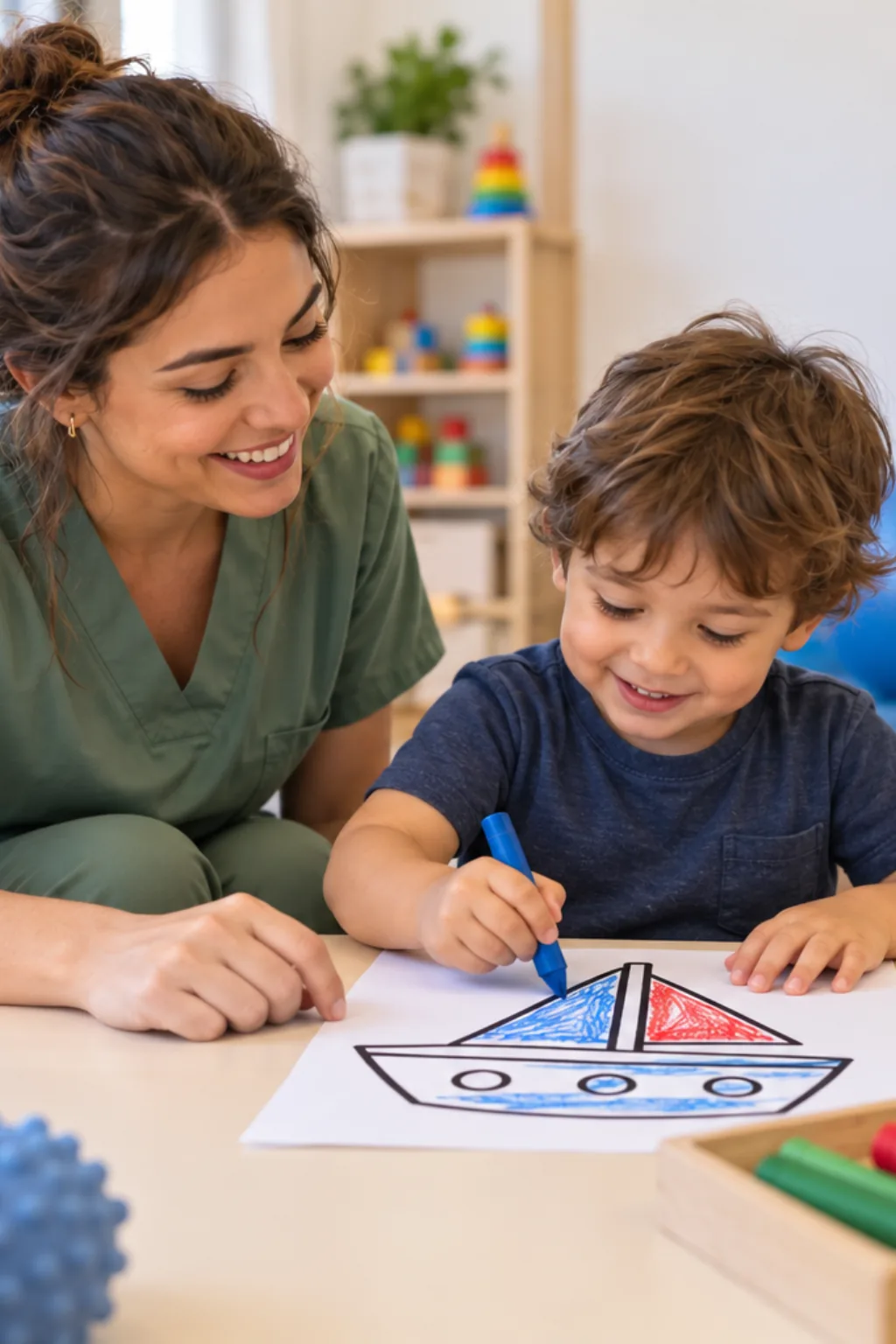 desenho de barco simples para colorir — exemplo criado na Desenhos pra Colorir