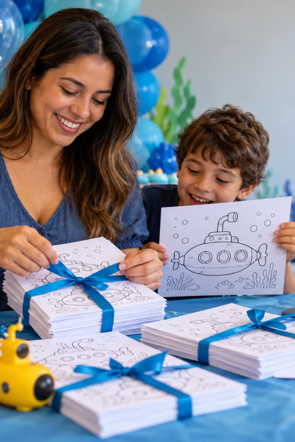 desenhos de submarino para colorir — exemplo criado na Desenhos pra Colorir