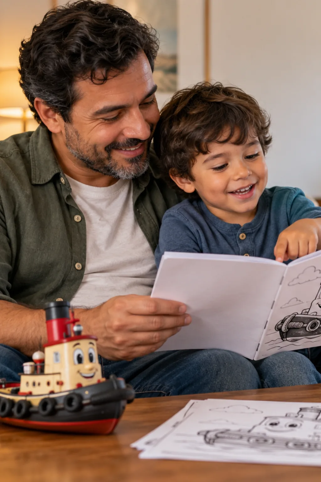 desenhos de Theodore Tugboat para colorir — exemplo criado na Desenhos pra Colorir