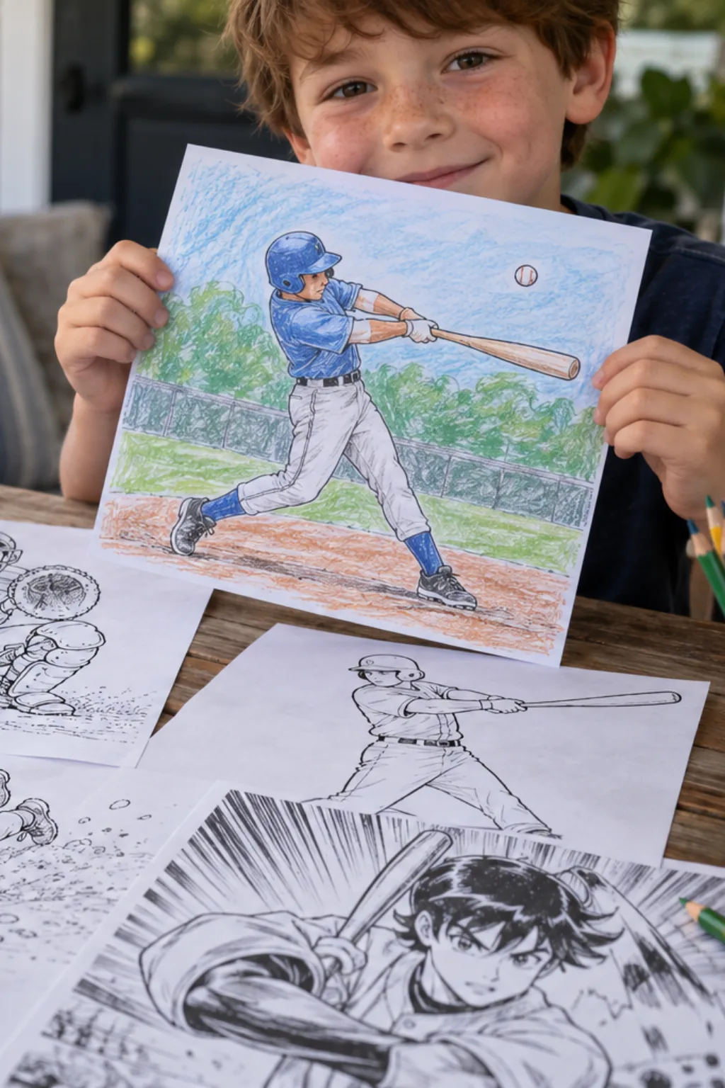 Desenhos de Beisebol para Colorir - Depois