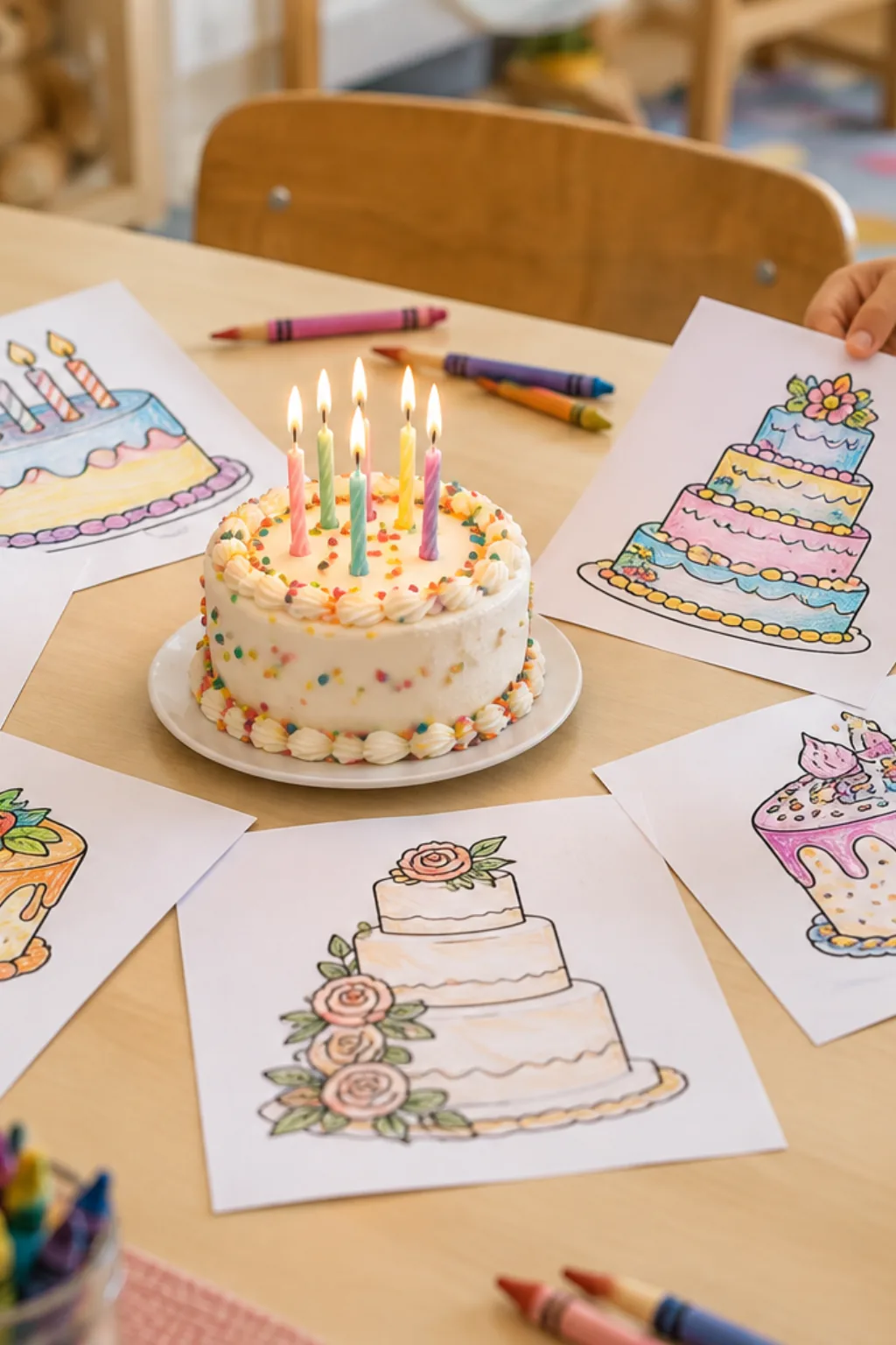 Desenhos de Bolos para Colorir - Depois