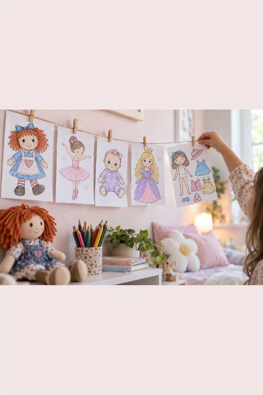 Desenhos de Bonecas para Colorir - Depois