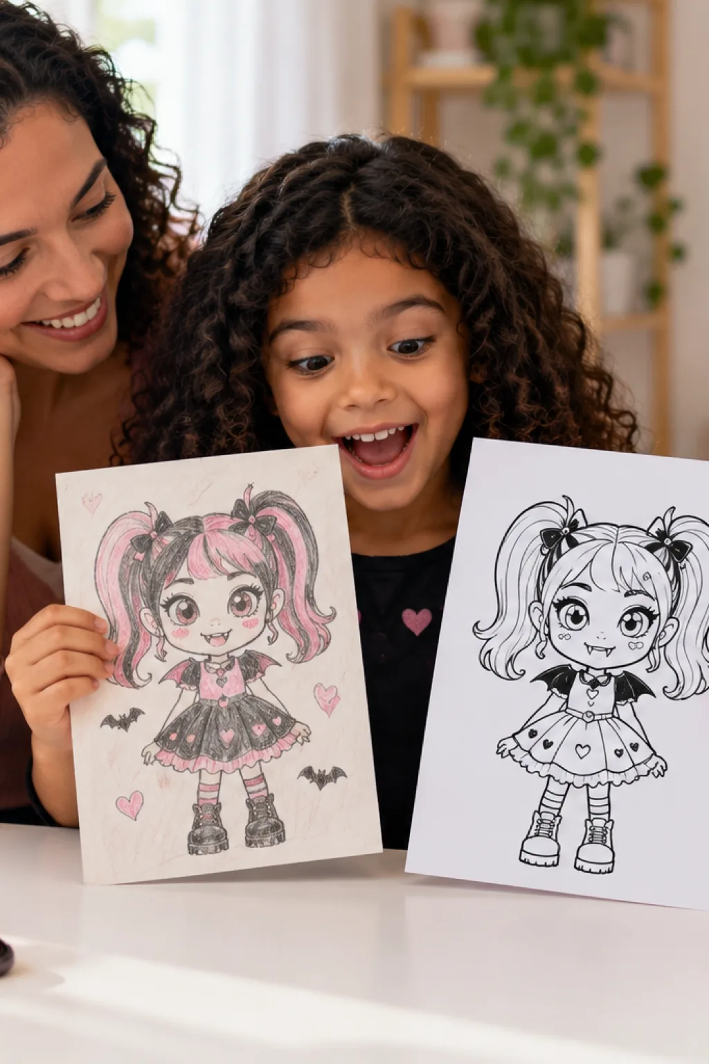 desenho da Draculaura para colorir — exemplo criado na Desenhos pra Colorir