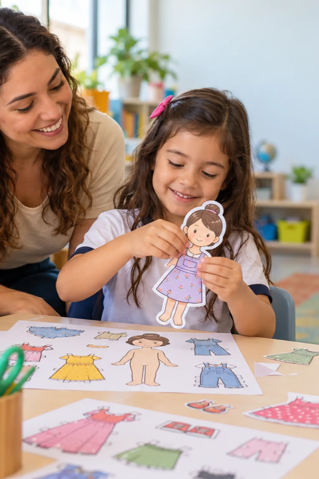 desenhos de bonecas de papel para colorir — exemplo criado na Desenhos pra Colorir