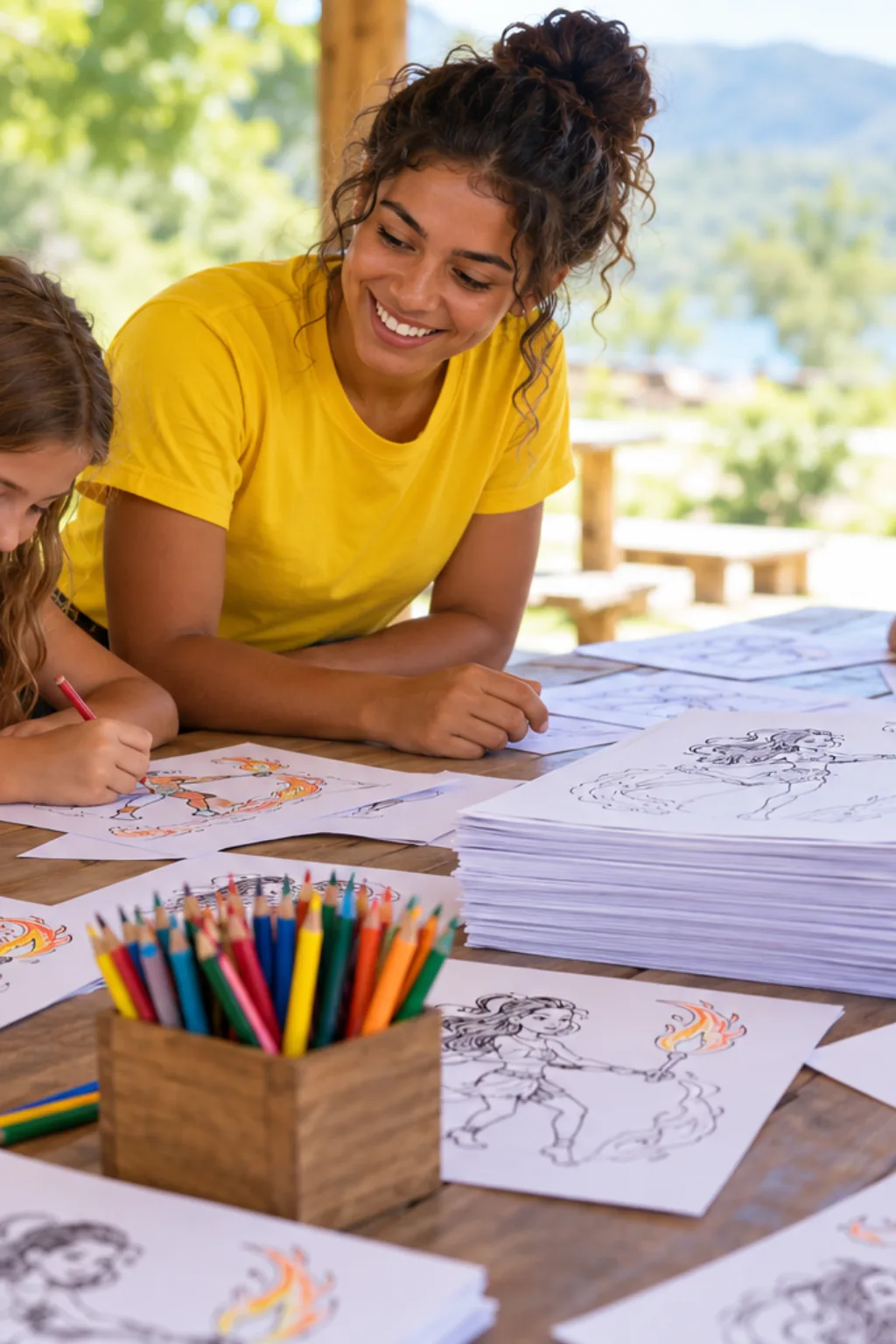 desenhos da Amber de Brawl Stars para colorir — exemplo criado na Desenhos pra Colorir