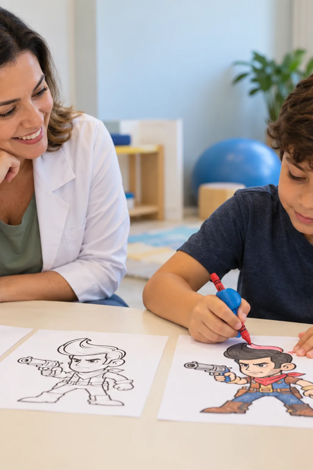 desenhos do Colt de Brawl Stars para colorir — exemplo criado na Desenhos pra Colorir