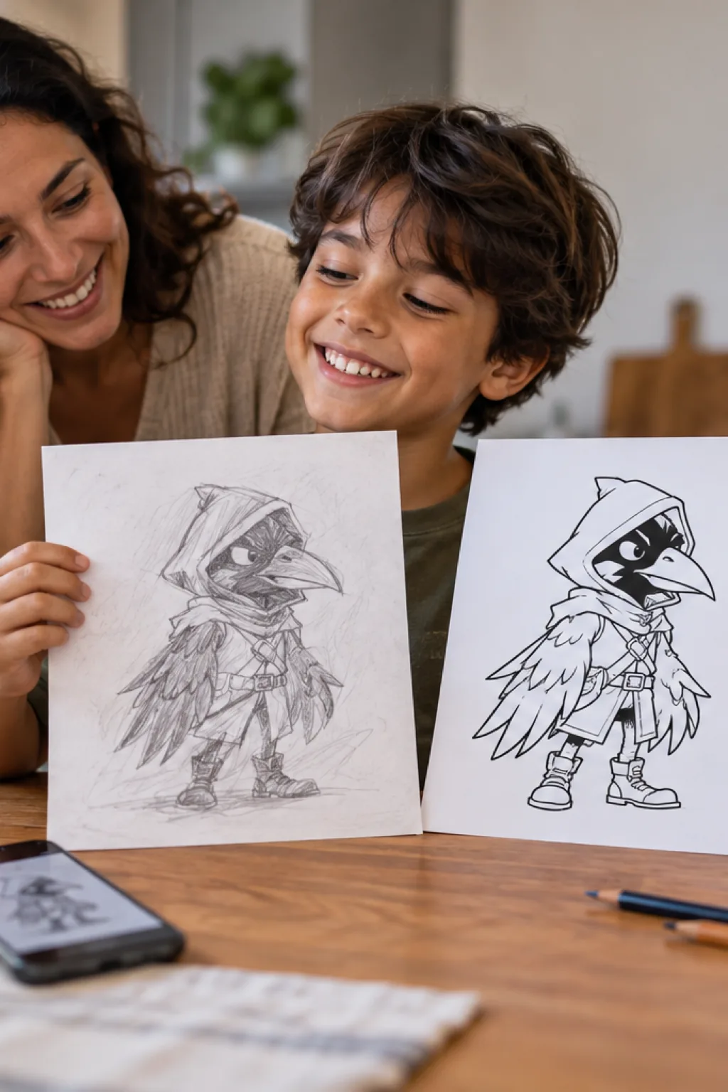 desenhos do Crow de Brawl Stars para colorir — exemplo criado na Desenhos pra Colorir