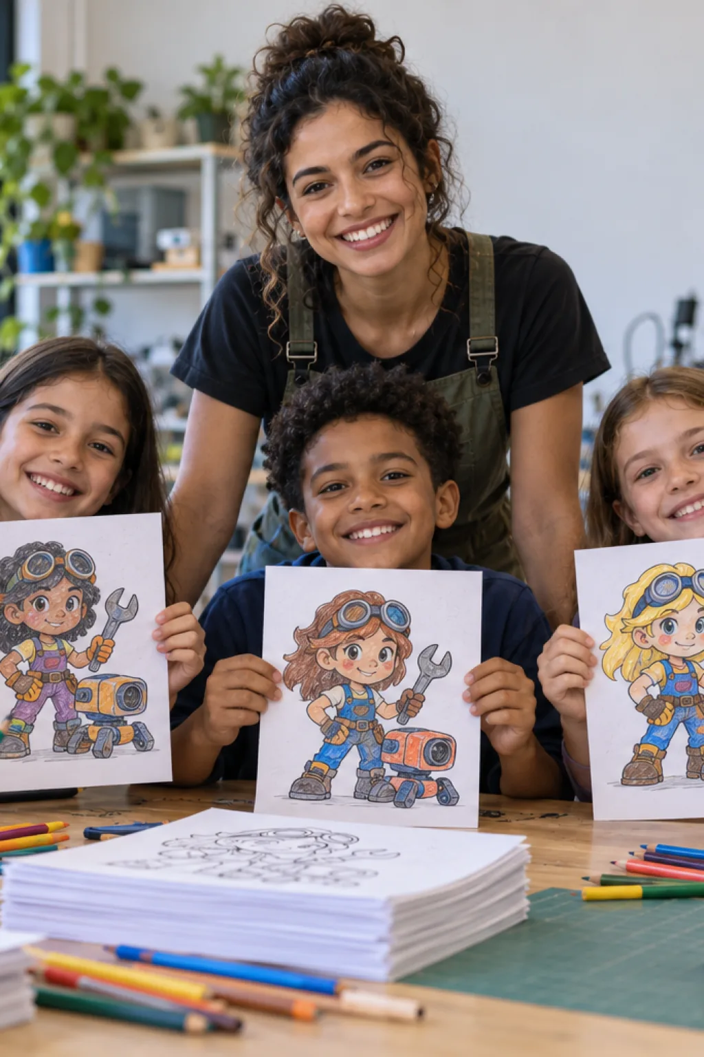desenhos da Jessie de Brawl Stars para colorir — exemplo criado na Desenhos pra Colorir