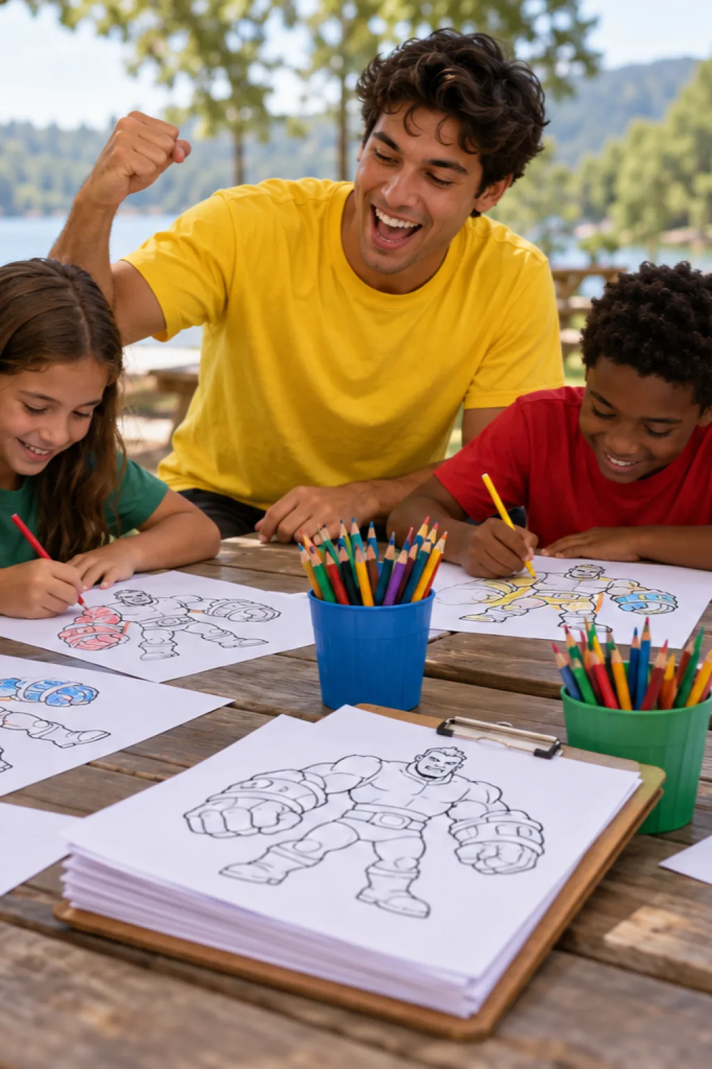desenhos do Sam de Brawl Stars para colorir — exemplo criado na Desenhos pra Colorir