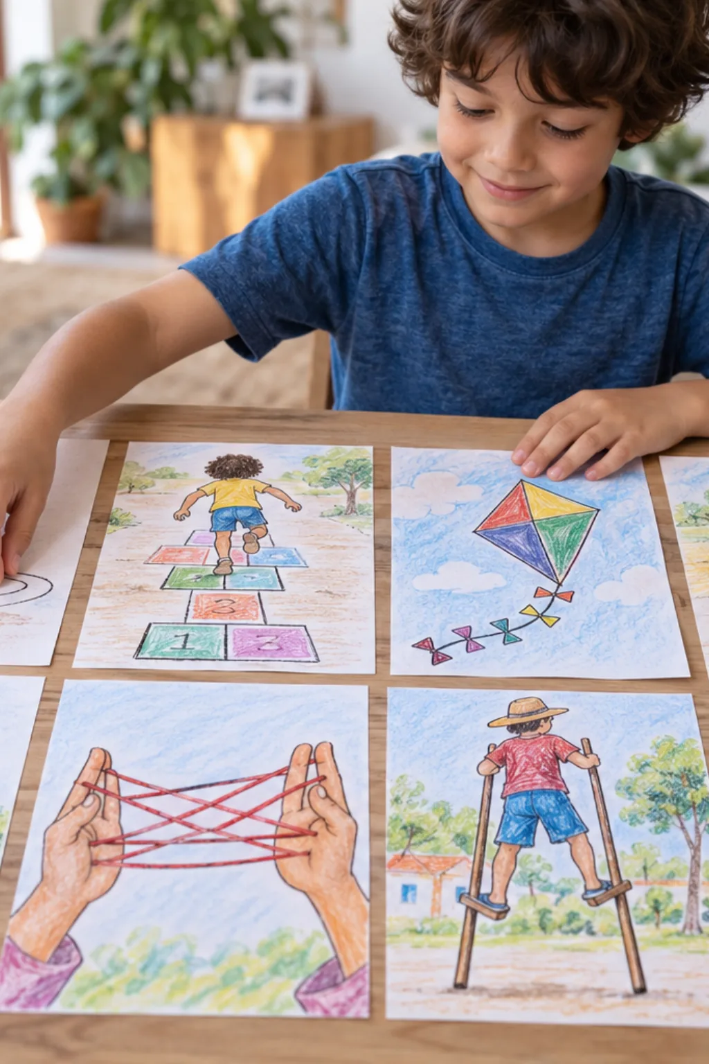 Desenhos de Brincadeiras Antigas para Colorir - Depois