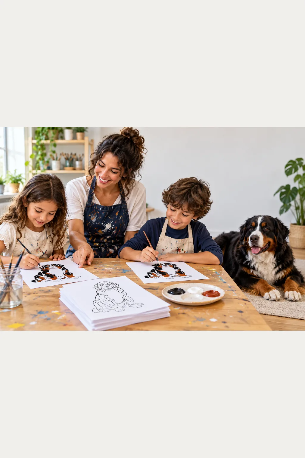 desenhos de cachorro bernese para colorir — exemplo criado na Desenhos pra Colorir