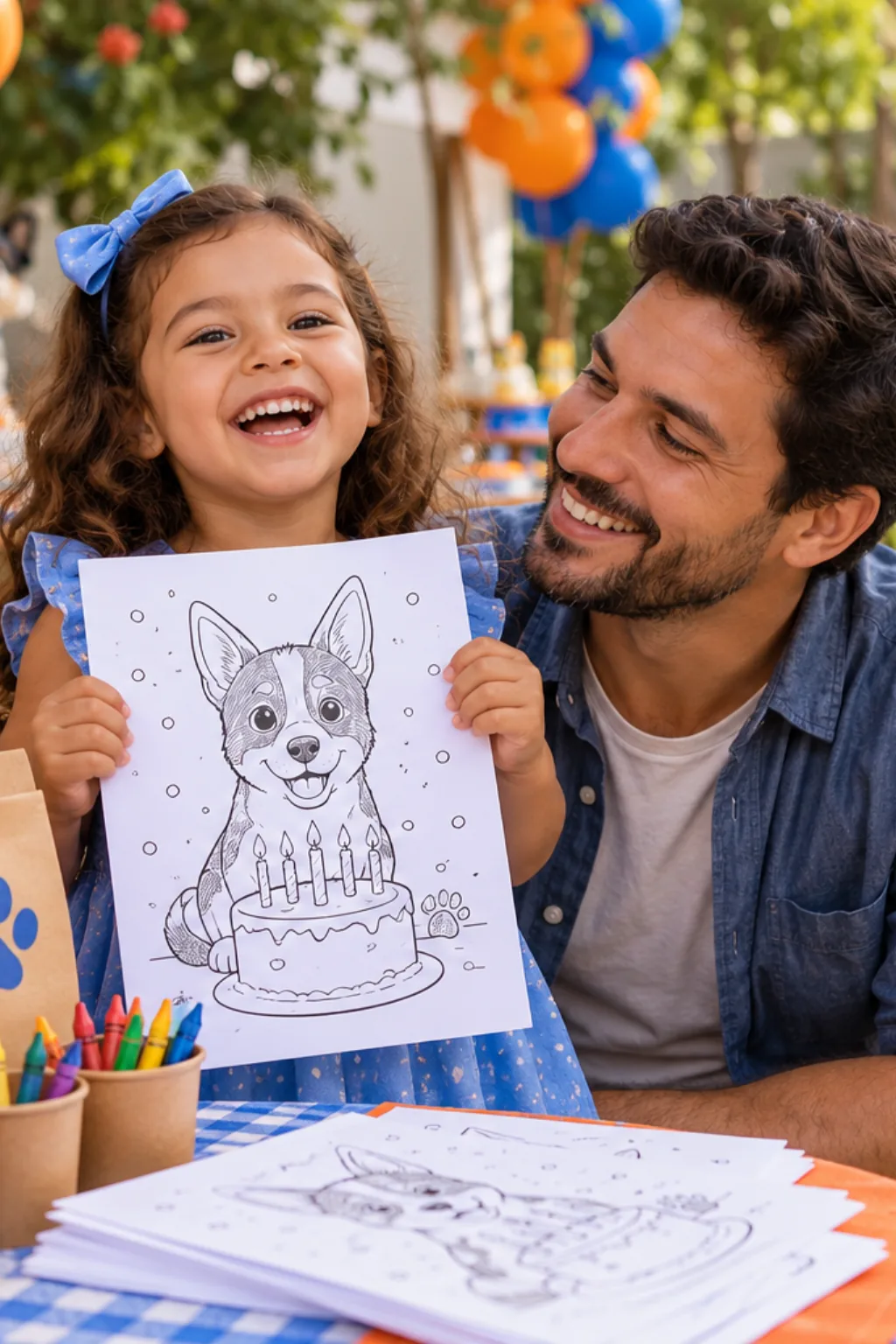 desenhos de cachorro blue heeler para colorir — exemplo criado na Desenhos pra Colorir