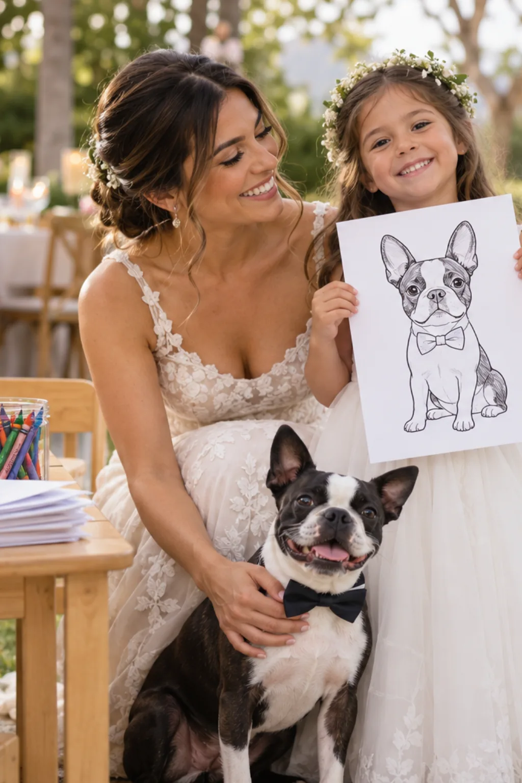 desenhos de cachorro boston terrier para colorir — exemplo criado na Desenhos pra Colorir