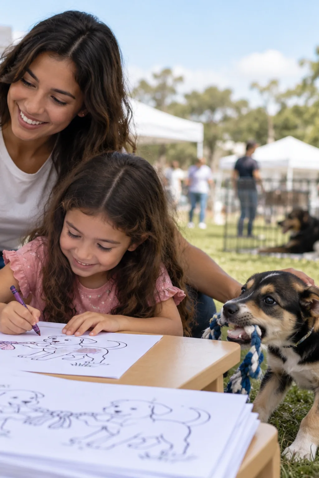 desenhos de cachorro brincando para colorir — exemplo criado na Desenhos pra Colorir