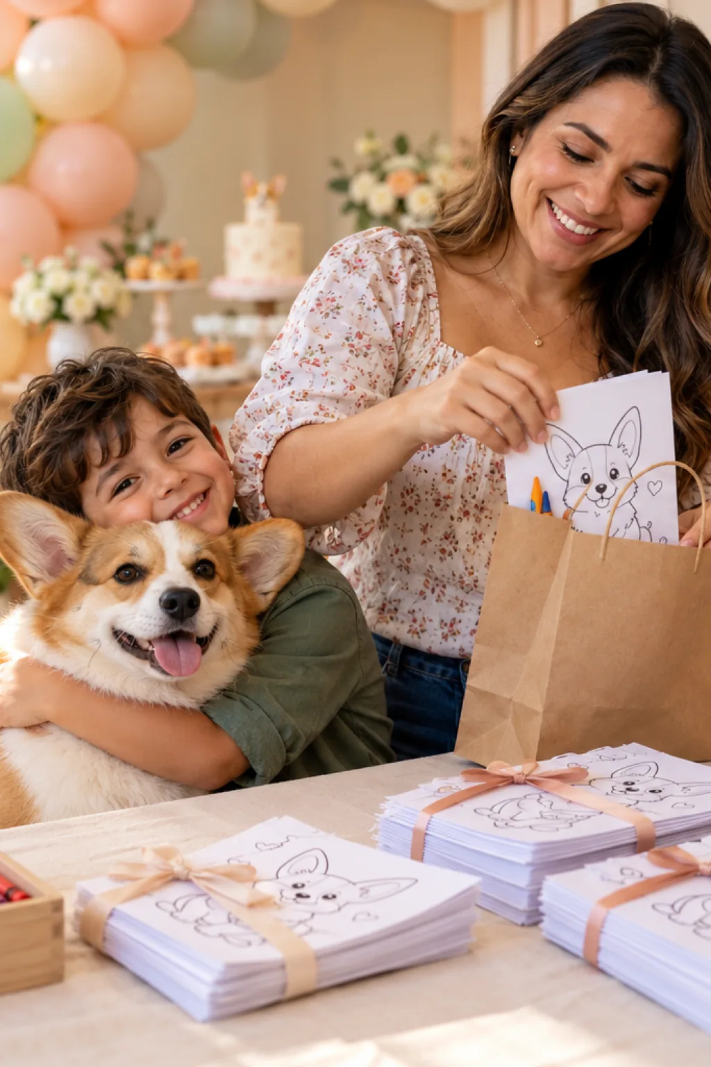 desenhos de cachorro corgi para colorir — exemplo criado na Desenhos pra Colorir