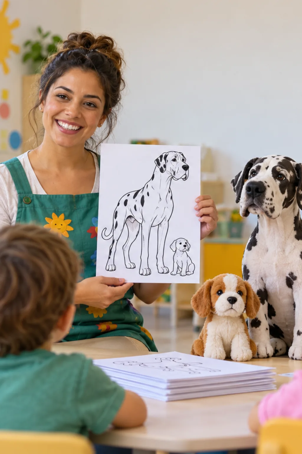 desenhos de cachorro dogue alemão para colorir — exemplo criado na Desenhos pra Colorir