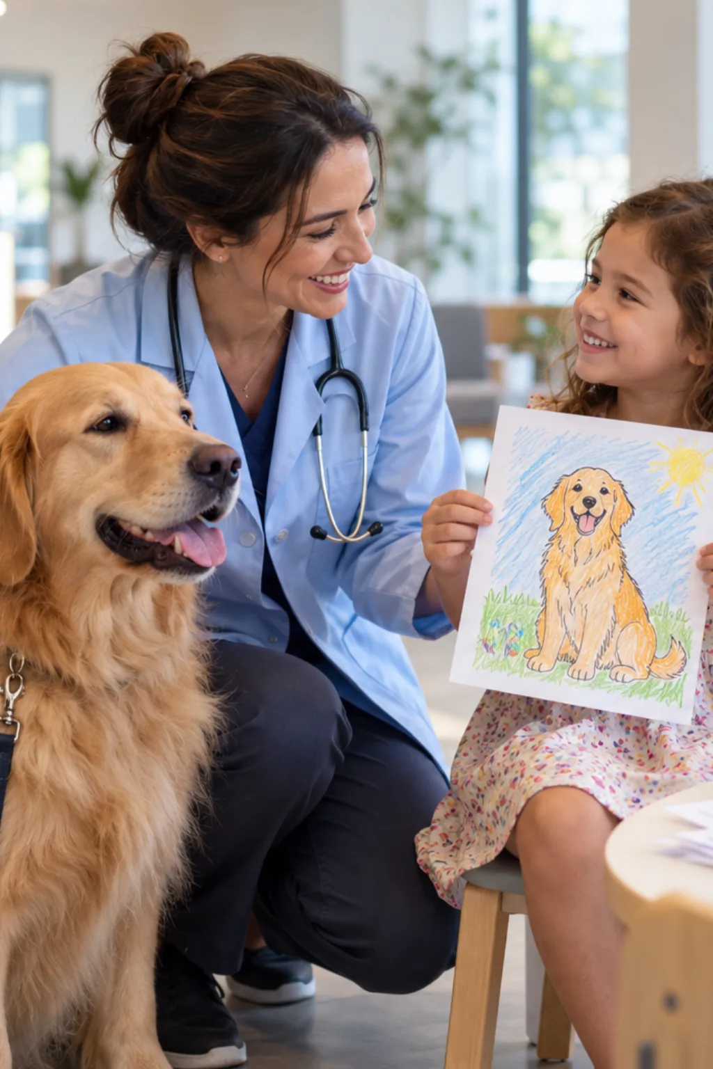 desenho de golden retriever para colorir — exemplo criado na Desenhos pra Colorir