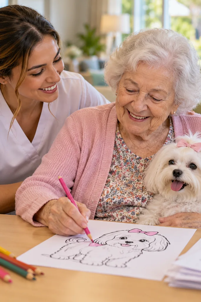 desenhos de cachorro maltês para colorir — exemplo criado na Desenhos pra Colorir