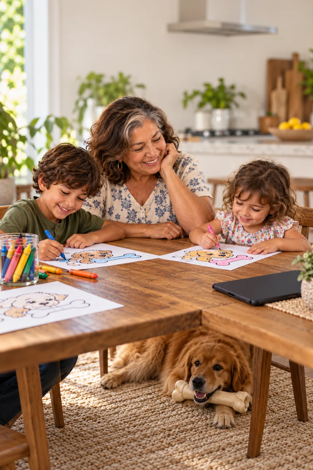 desenhos de cachorro com osso para colorir — exemplo criado na Desenhos pra Colorir