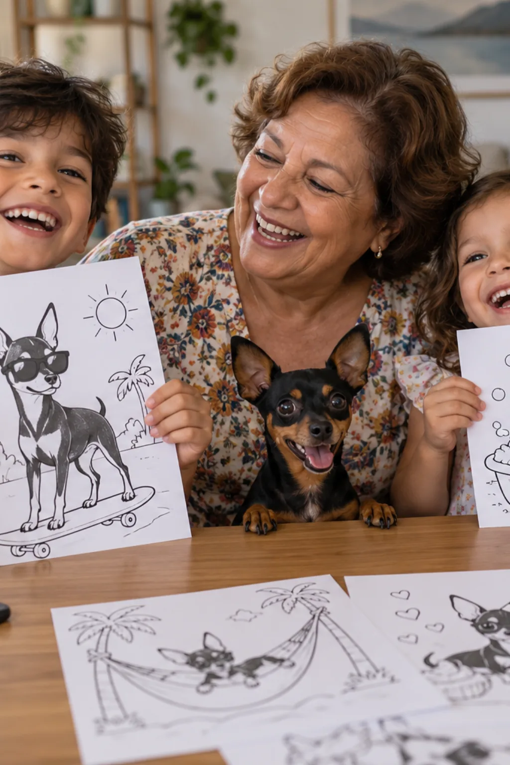 desenho de pinscher para colorir — exemplo criado na Desenhos pra Colorir