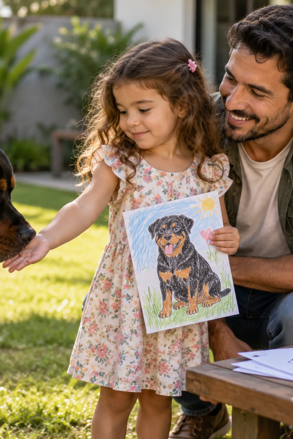 desenho de rottweiler para colorir — exemplo criado na Desenhos pra Colorir