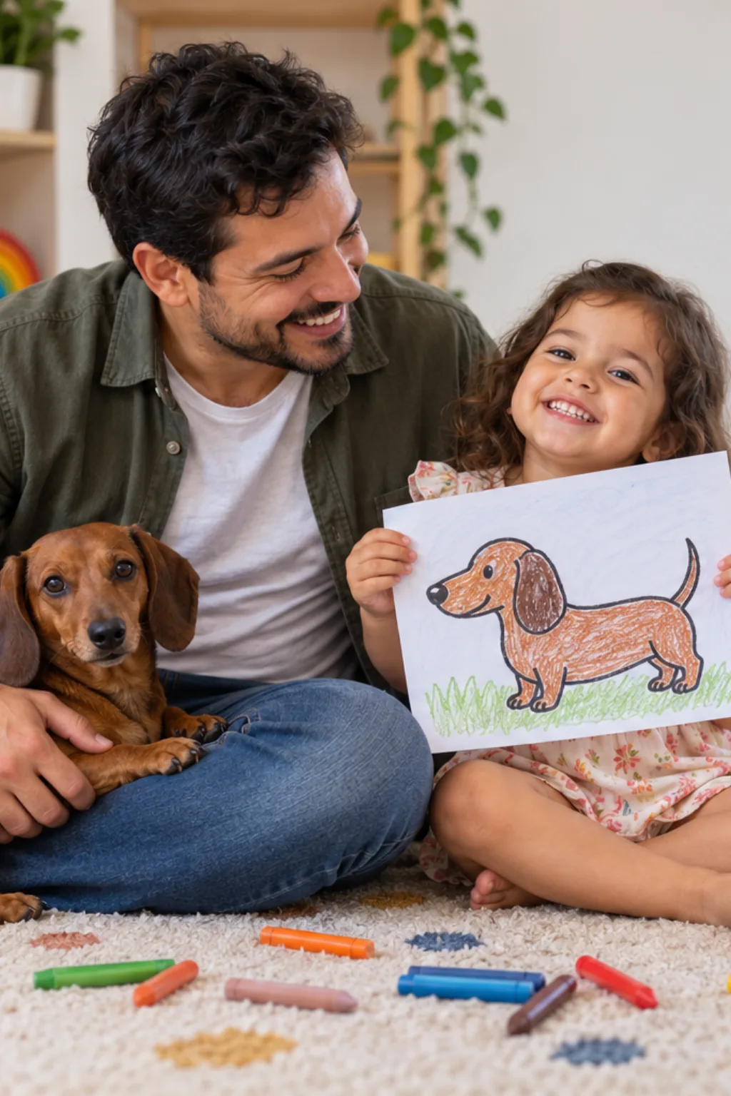 desenho de cachorro salsicha para colorir — exemplo criado na Desenhos pra Colorir